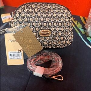 Floral Crossbody Bag in Black and Pink